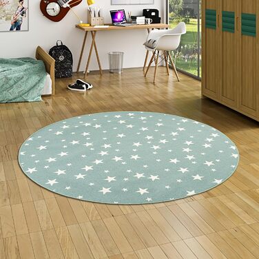 Дитячий ігровий килимок Snapstyle Stars Mint Green Round, 7 розмірів (100 см)