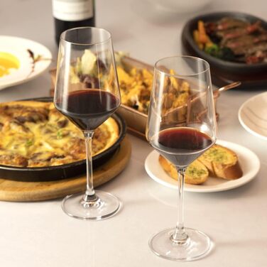 Набір келихів для вина PROST! 6 шт., 491 мл, з кришталевого скла без свинцю, для червоного та білого вина, 496 мл, підходить для миття в посудомийній машині