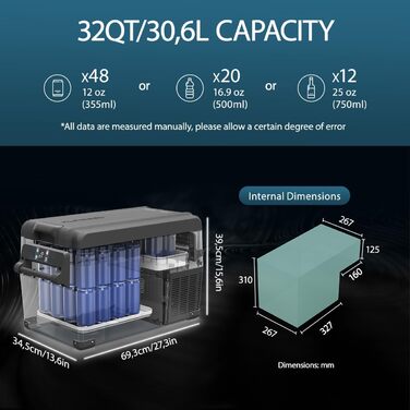 Автомобільний компресорний холодильник Alpicool NCF45 30.6л, -20°C до +20°C, 12V для авто, кемпінгу, вантажівок, човнів - чорний