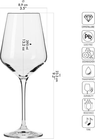 Келих для білого вина Krosno 390мл Авангард Можна мити в посудомийній машині Набір з 6 шт.