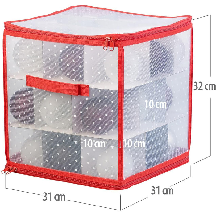 Коробка для прикрас на Новий рік Infactory: набір 3 шт. для зберігання 27 новорічних кулі до 10 см, з ручкою