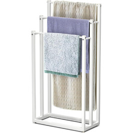 Підставка для рушників VOUNOT® на підлозі, металева, 3 стійки, чорна, для ванної кімнати, стабільна, економна