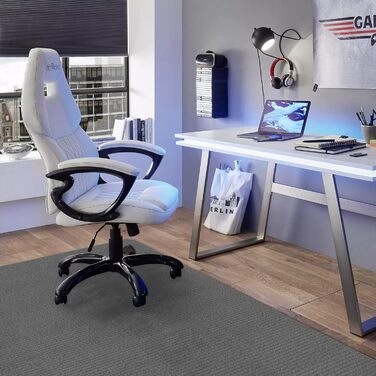 Килимок під офісний стілець 140x90 см | Захист для підлоги | Килимок від подряпин | Для ламінату, паркету та твердих підлог (Темно-сірий)