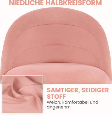 Крісло Yaheetech для дому та офісу: регульоване, обтягнуте велюром, з поворотним механізмом, до 136 кг, білий/рожевий