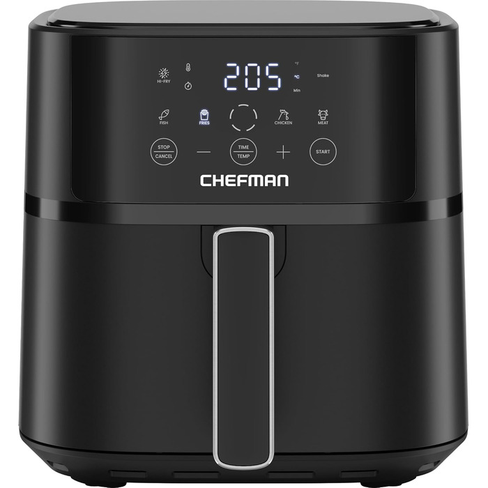 Фритюрниця без олії Chefman 5.7L з Hi-Fry технологією, сенсорне управління, антипригарне покриття, чорна