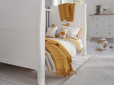 Дитяче ліжко-приліжкове Love For Sleep 120x60 з бар'єром, біле, Leo. Ліжко для новонароджених, збірно-розбірне, з дерева.