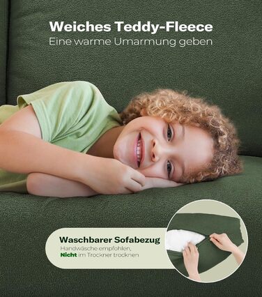 Диван 2-місний, компактний, 130 см, зелений. Зручний диван для підліткової кімнати, легко збирається без інструментів. Дивани з масиву дерева, компактні дивани для вітальні.