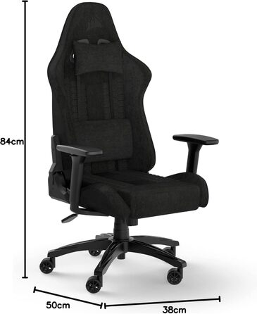 Геймінговий крісло Corsair TC100: спортивний дизайн, підтримка спини, регулювання висоти та підлокітників, сірий та чорний колір