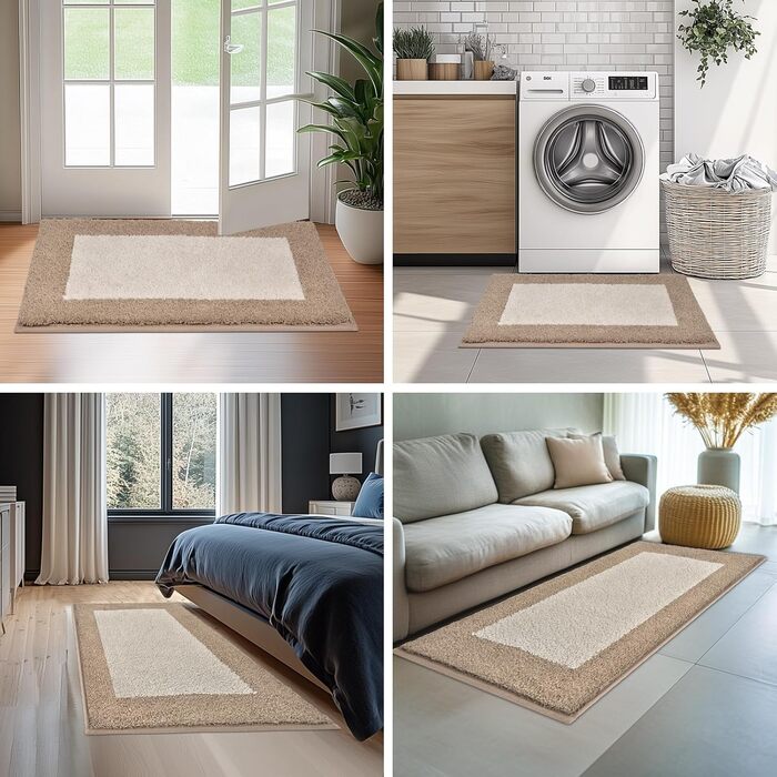 Килимок для ванної кімнати, неслизький, миючий, 76 x 150 см (Бежевий)