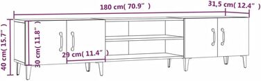 Тумба під телевізор Чорний 180x31.5x40 см Інженерна деревина