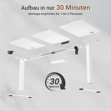 Регульований стіл для роботи з USB-C зарядкою 140 x 60 см, функція пам'яті. Стабільний електричний стіл, стоячий/сидячий, офісний, чорний.