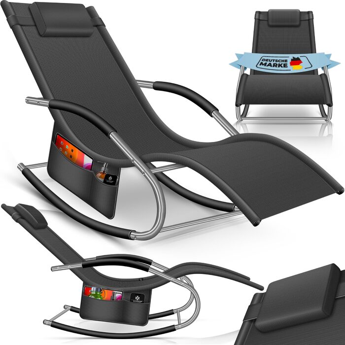 Крісло-шезлонг KESSER® для саду | Зручне крісло-гойдалка | Стійке до погодних умов | Макс. 150 кг