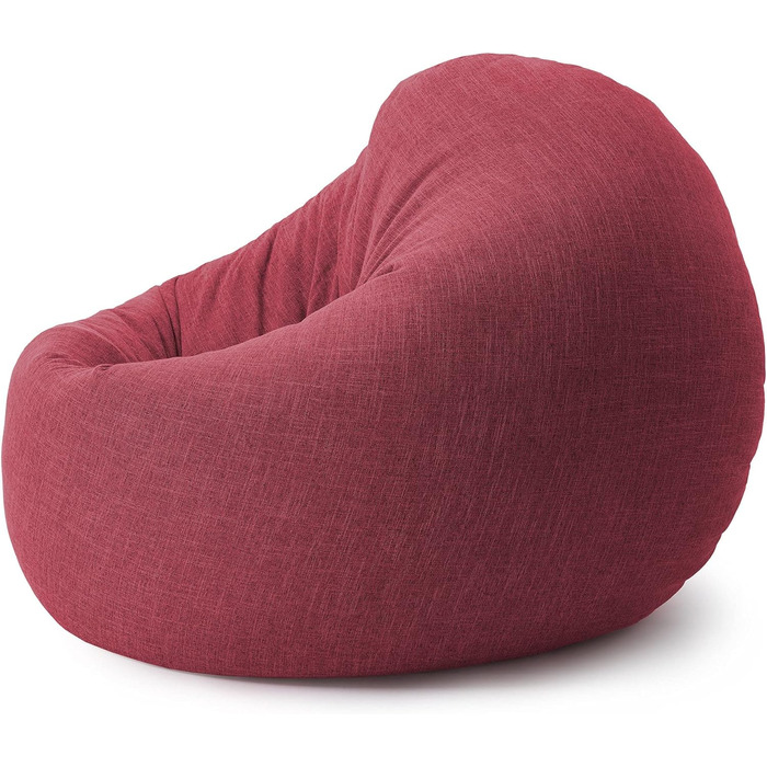 Лаунж Lumaland Beanbag Диван-мішок зі спинкою Гнучка внутрішня крісло-мішок Ергономічний і міцний З адаптивним заповненням EPS Чохол, який можна прати (120 x 80 x 75 см, червоний)