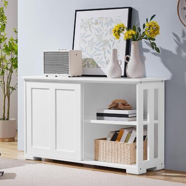 Білий комод-буфет у кухню Yaheetech з полицями та висувними шухлядами