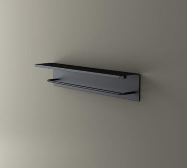 Поличка для душу чорна матова для ванної кімнати з нержавіючої сталі полиця для зберігання настінне кріплення (рушникосушка)