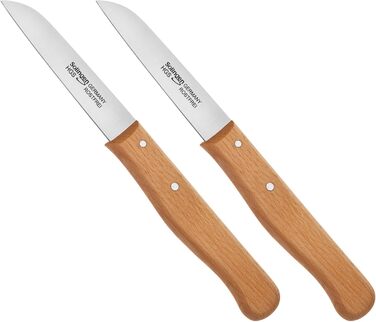 Набір кухонних ножів Gehrig Solingen Home MyII (6 предметів) | З нержавіючої сталі, Made in Germany | Блок для ножів, 8 см (LOOK BUCHE)