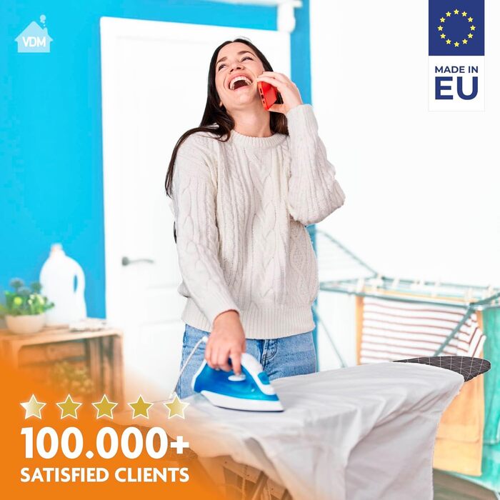 Чохол для прасувальної дошки LaundrySpecialist Comfort L/XL - 3-шаровий, 52x140см, 100 бавовна, флісовий шар, Geo Square