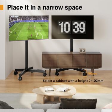 Мобільна підставка для телевізора Hemudu 23-60 дюймів LCD/LED, до 35 кг, VESA 400x400, регульована висота