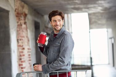 Чайний горнятко Emsa N20805 Teebecher з подвійними стінками, 0.4 л, знімний фільтр, без BPA, герметичне, не протікає, придатне для миття в посудомийній машині, 360° отвір (Червоний)