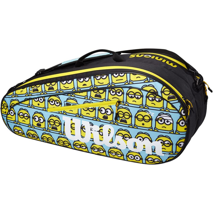 Тенісна сумка Wilson Minions Tour Junior для 6 ракеток чорно-жовта