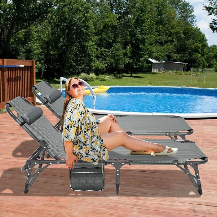 Складане кемпінгове ліжко з матрацом та кишенями, сталевий каркас, Oxford, витримує до 200 кг, 190x71x36 см, для походу, саду та офісу (блакитне)