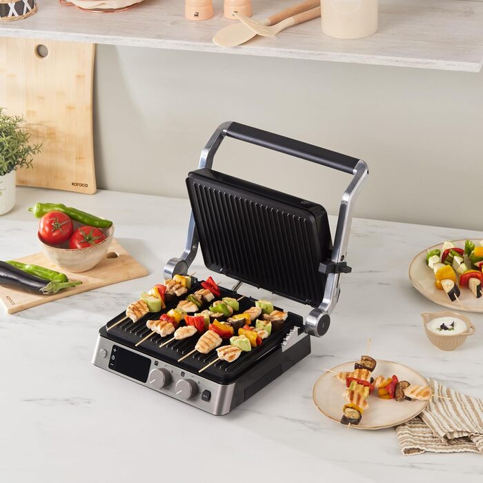 Тостер-контактний гриль Karaca Toastmaster 3 в 1, чорний, для 4-х тостів, з антипригарним покриттям
