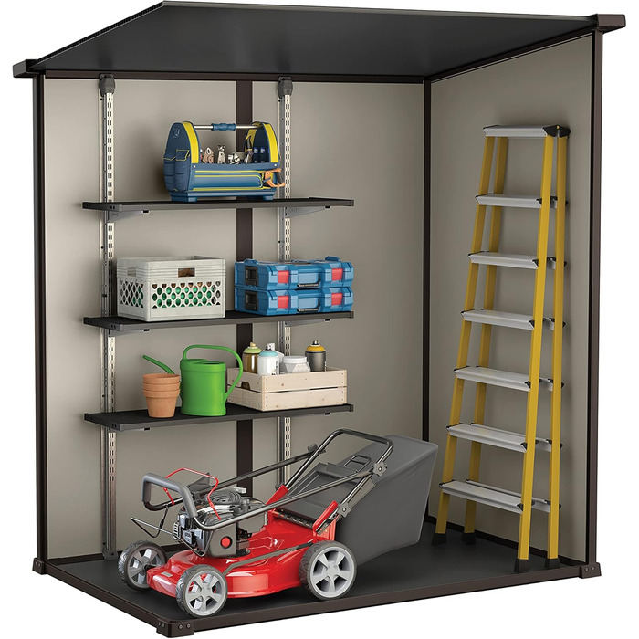 Сарай садовий Keter Manor Pent 6x4, пластиковий, бежевий, 183.5x111x200.5 см, для вулиці, вологостійкий