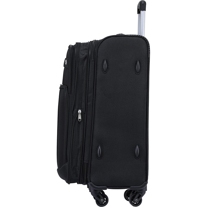 Набір валіз Beibye з тканини, чорний: ручна, з кишенями та розширенням