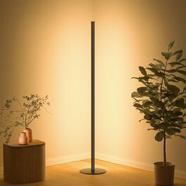 LED торшер для вітальні, білий з пультом ДУ, RGB 16 млн кольорів, синхронізація з музикою, 140 см, кутова лампа для ТБ, спальні, ігрової кімнати