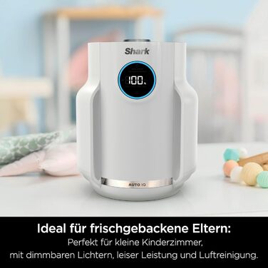 Повітряний фільтр Shark NeverChange HP150EU: для кімнат до 60 м², HEPA-фільтр на 5 років, уловлює 99,97% алергенів, авто-режим, тиха робота, LED-дисплей, білий