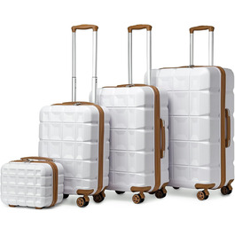 Набір валіз KONO 4 шт. з ABS-пластику з TSA замком (M, L, XL) - білий