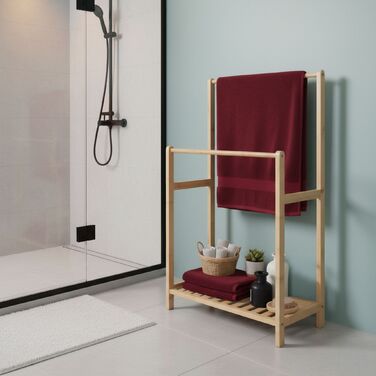 Підставка для рушників Relaxdays з бамбука, 2 перекладини та полиця