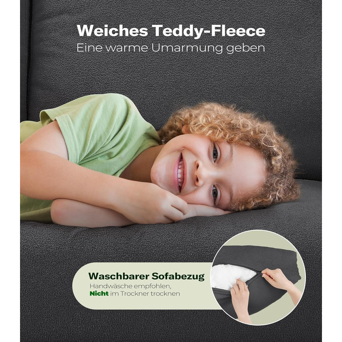 Двомісний диванчик для підліткової кімнати, компактний диван з масиву дерева, сірий колір, 130 см