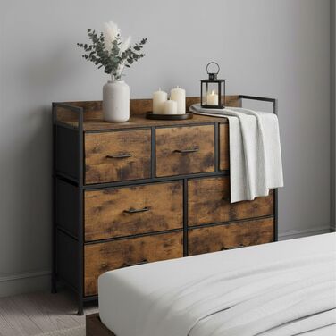 Комод Relaxdays з 7 висувними ящиками з тканини