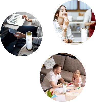 Портативний очищувач повітря toGo Filter з акумулятором, компактний для подорожей, авто, офіс. HEPA 13, фільтр з активованим вугіллям, для алергіків, астматиків, 15㎡