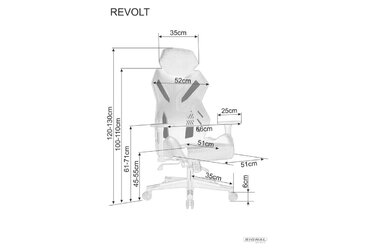 Крісло поворотне REVOLT чорне/червоне