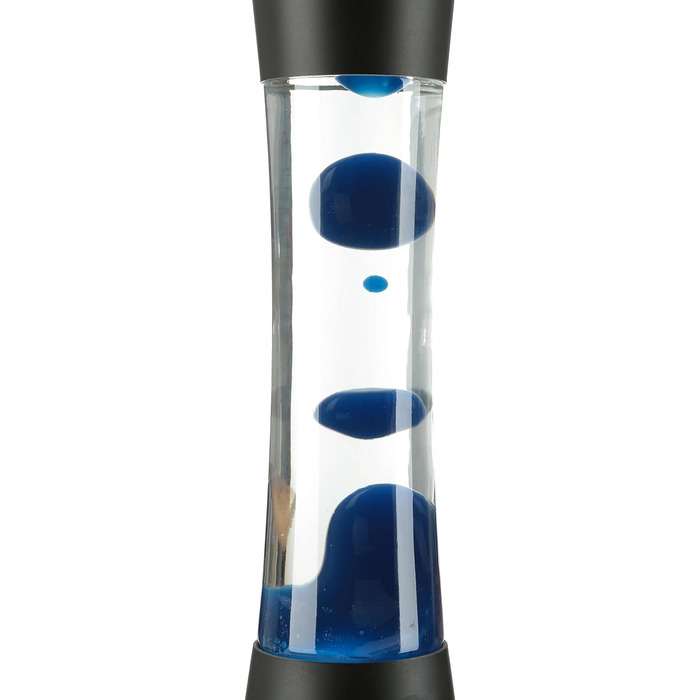 Лавова лампа алюмінієве скло синя вітальня молодіжна кімната 39,5 см G9 настрій світло вкл. лампочку декоративна ретро настільна лампа RINGO (синій/прозорий,чорний)