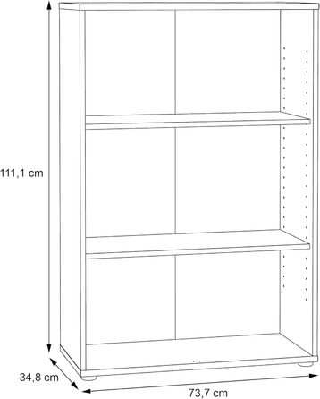 Книжкова шафа Newroom Shelf Artisan Oak Modern - 73.7x111.34.8 см (ШxВxГ) - Шафа з стоячою полицею - Lucius.Fourteen Кабінет Вітальня 09- Полиця V3