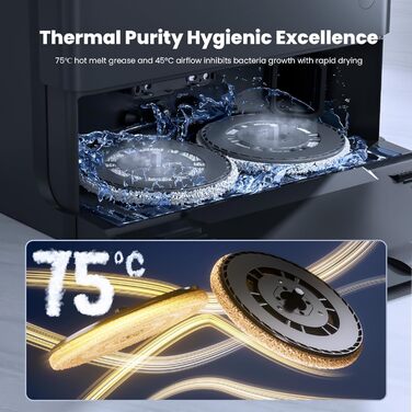 Робот-пилосос JONR X1 Max з функцією миття, 20000 Па, перешкоди 30 мм, миття гарячою водою 75°C, швидке сушіння гарячим повітрям 45°C, уникнення перешкод за допомогою ШІ та 360° навігація