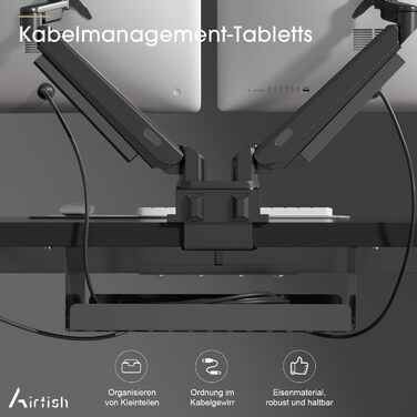 Електричний регульований стіл Airfish 140x70 см з бездроговою зарядкою, пам'ятью та нагадуванням про відпочинок, білий. Також доступний розмір 180x80 см, чорний