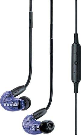 Навушники-вкладиші Shure SE215 Special Edition, знімний кабель, прозорий звук, фіолетовий