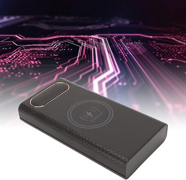 Акумуляторний чохол для Power Bank 6 шт. , тримач для акумулятора своїми руками, бездротовий зарядний пристрій 15 Вт для мобільних телефонів (чорний)