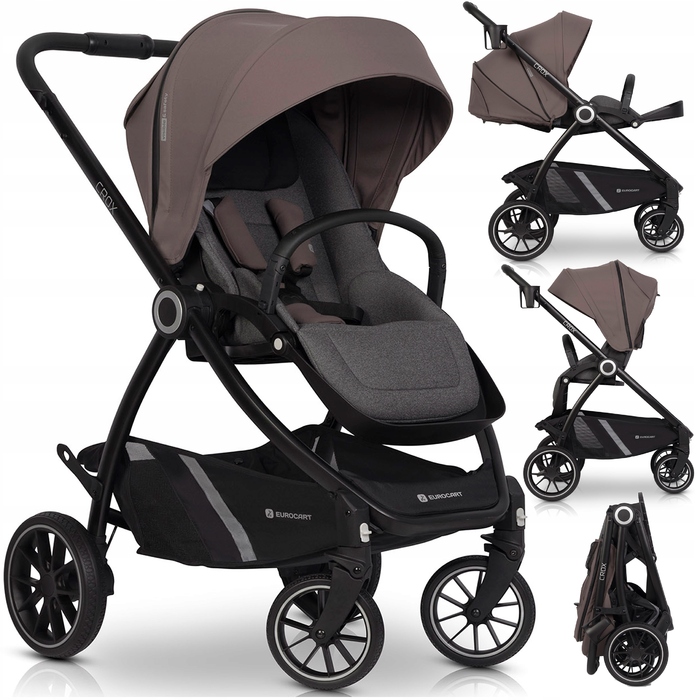 Дитячий прогулянковий візок Euro-Cart Crox, рожевий, з реверсивним сидінням, 0-22 кг