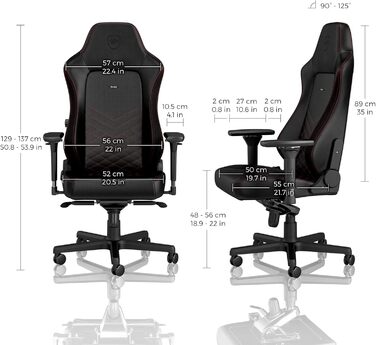 Noblechairs HERO - ігрове крісло, офісне крісло, крісло для роботи - PU-шкіра, чорно-червоне