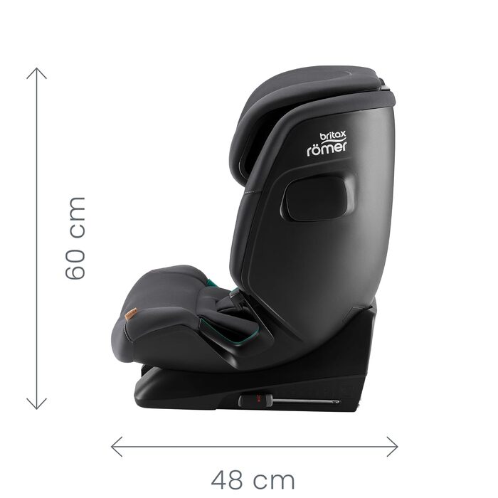 Дитяче автокрісло BRITAX RMER ADVANSAFIX 2 Z-LINE, для дітей зростом від 76 до 150 см (i-Size) з ISOFIX і без, від 15 місяців до 12 років, (Midnight Grey)