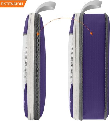 Набір компресійних органайзерів для одягу в подорожі Gonex, 6 предметів, фіолетовий — міцні органайзери для валізи та зберігання речей