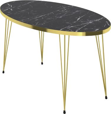 Журнальний столик [en.casa] 43x90x50 см чорно-золотавий