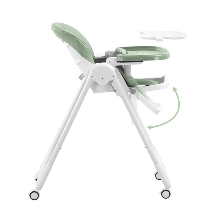 Дитячий стільчик Baby Vivo Kinder Hochstuhl з регулюванням висоти та функцією лежання, колір Cool Mint