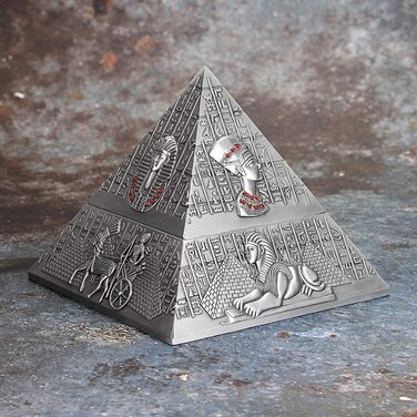Вітрозахисна попільничка BSTKEY пірамідка 12,7х11 см срібляста