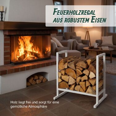 Стильна металева полиця для дров Relaxdays